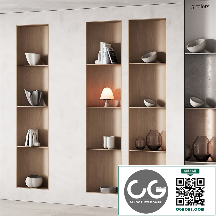 415 bookcase and rack 08 halfround semicircle arc modular shelfs 01