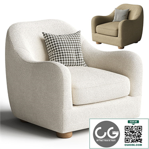 Bacio Cream Boucle Lounge Chair