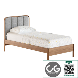 Wes Twin Upholstered Wood Bed