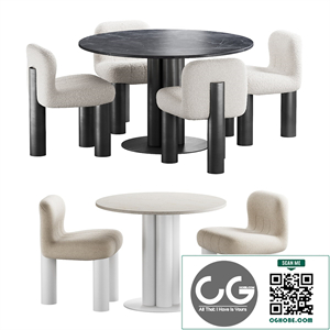 437 dinning set 05 Arflex Goya table with Arflex Botolo armchair