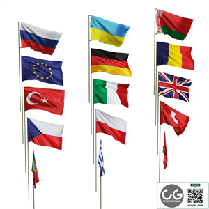 Flags of different countries. 15 species
