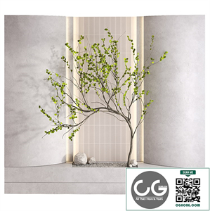 Indoor Tree Wall Composition in Japandy style