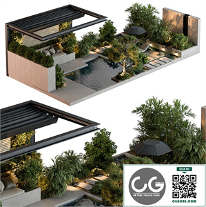 Landscape Furniture Backyard with Pool 93