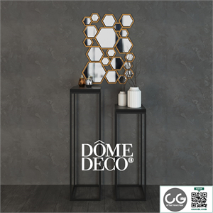 Dome Deco decor set with vases, consoles, mirror