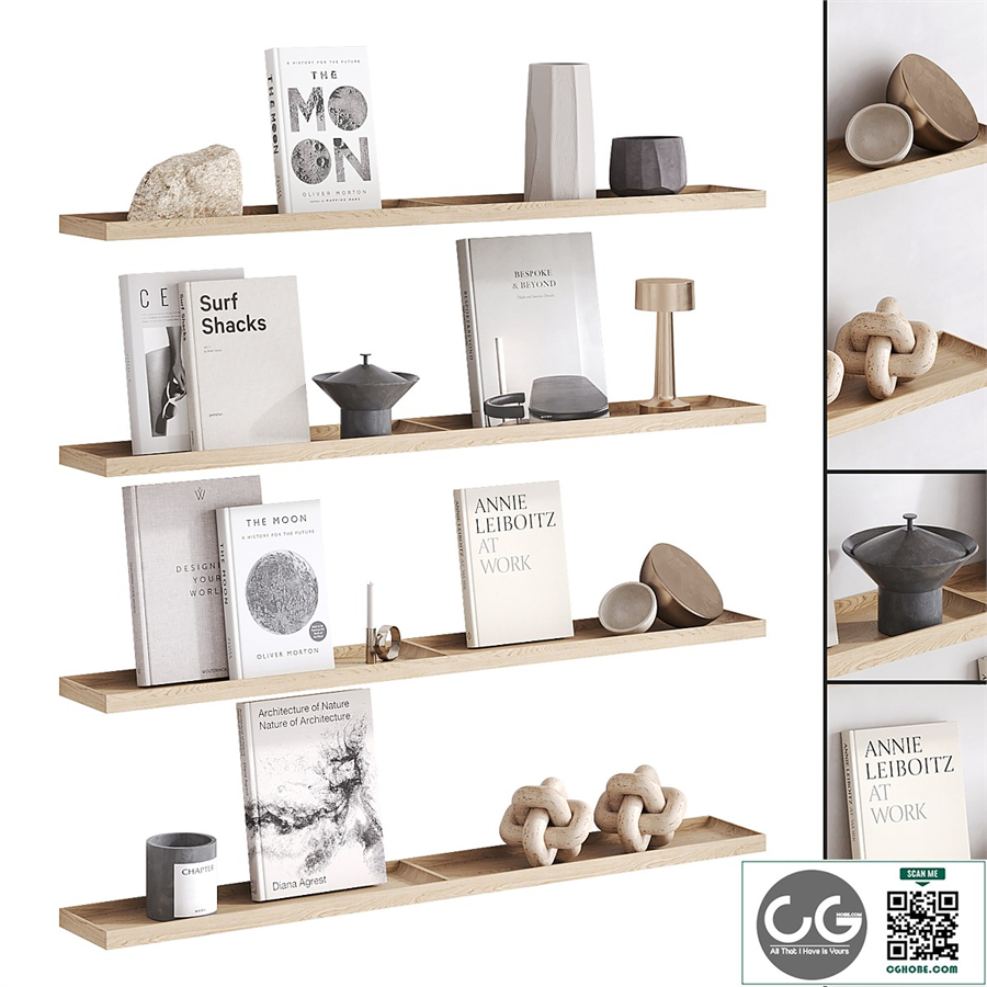 Shelf with decorative set
