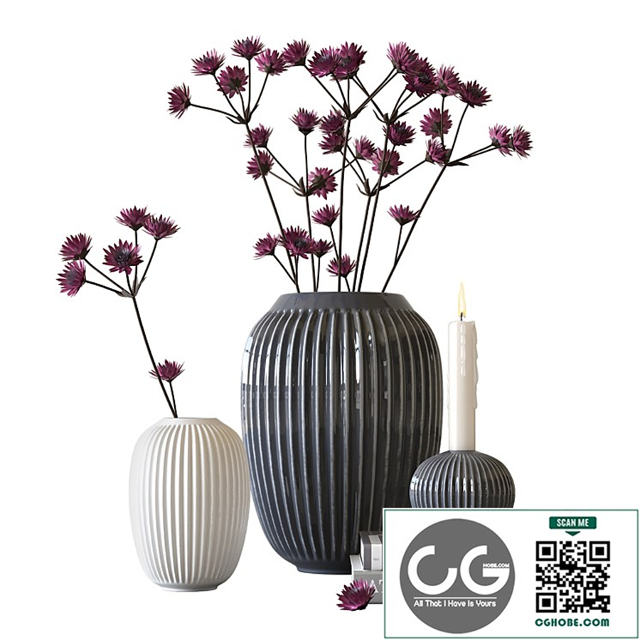 Decorative Set with Vase and flower