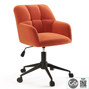 Office chair Elnor Velvet Orange