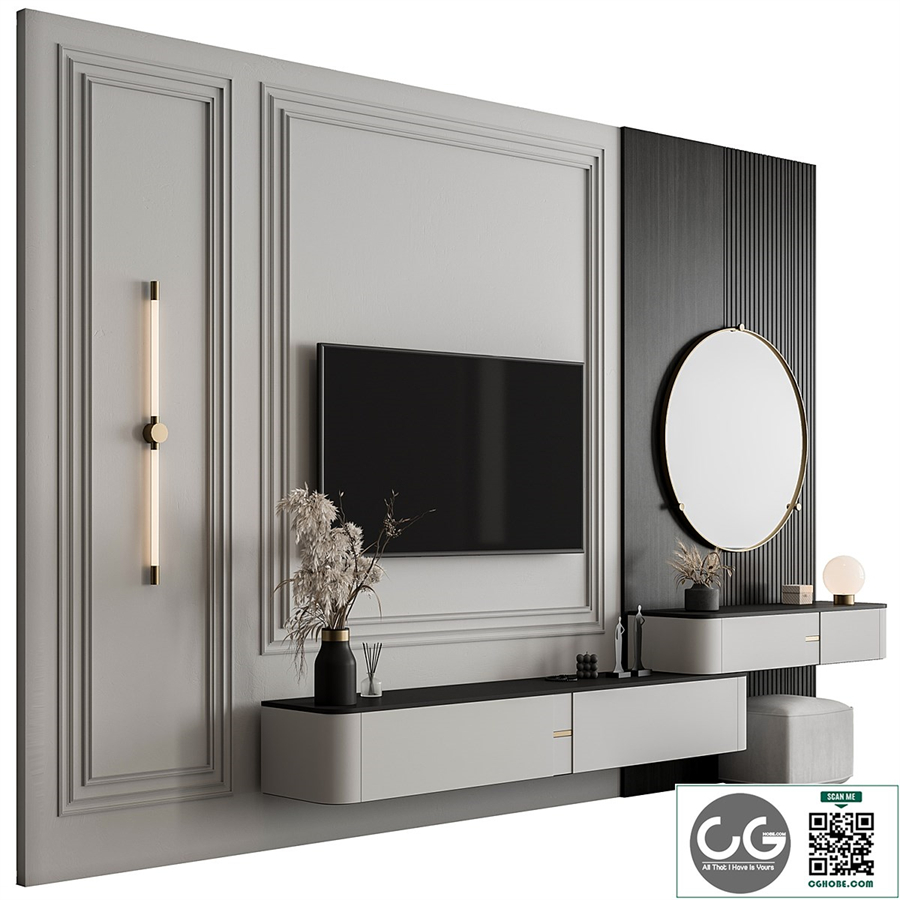 TV Wall Black and White - Set 124