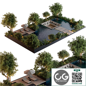 Landscape Furniture Backyard with Pool 96