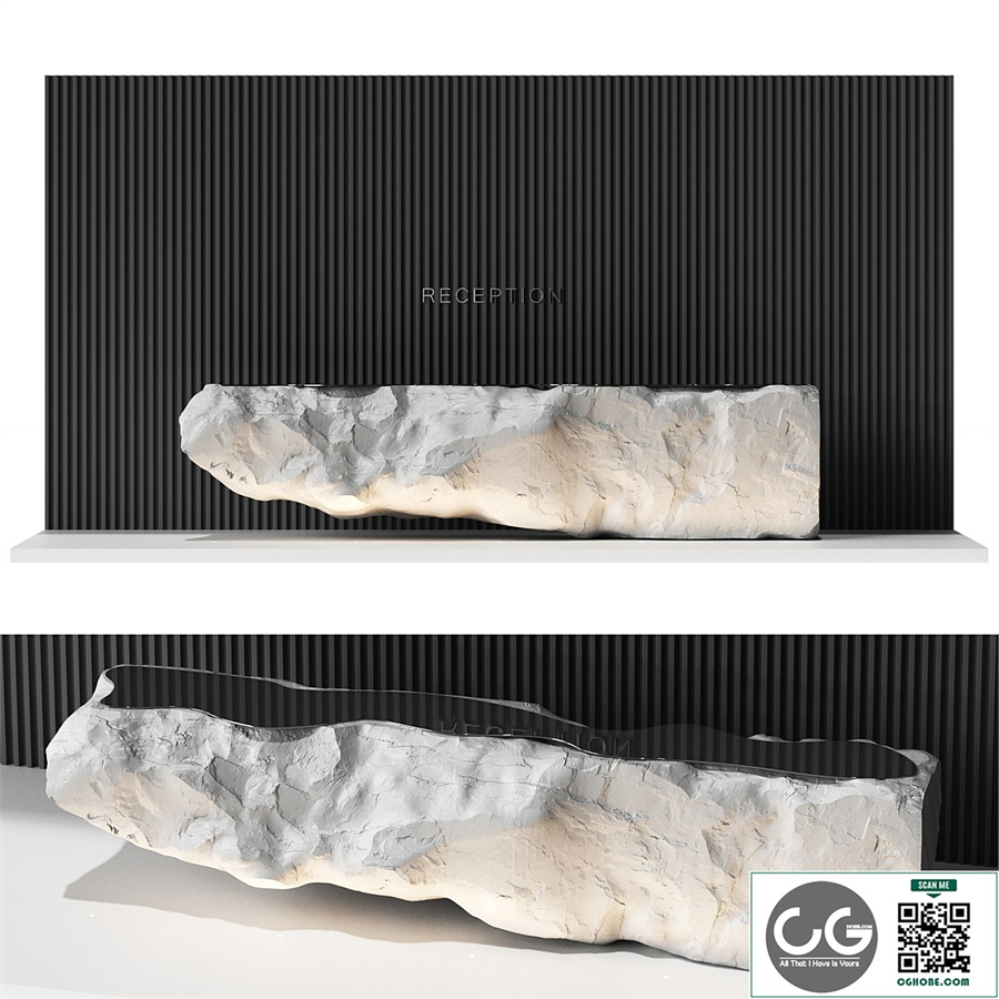 Reception desk natural rock 4