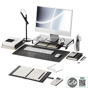 Decor for the workplace with a set of Apple equipment