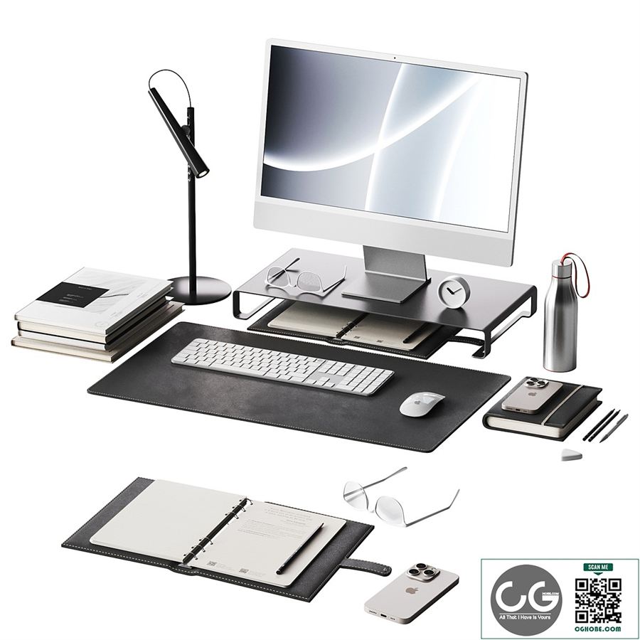 Decor for the workplace with a set of Apple equipment