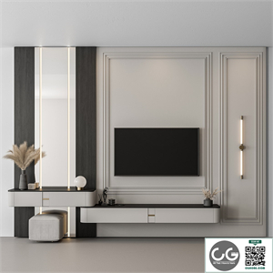 TV Wall Black and White - Set 125