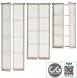 Linen curtains on cornice with swing arm