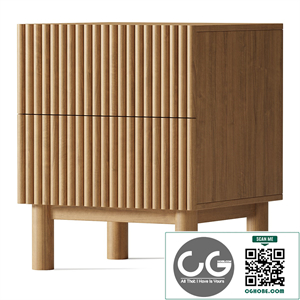 Natural Anika Mango Wood Bedside Table