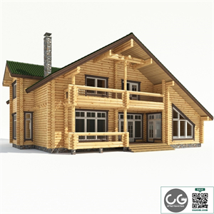 Modern cottage. Log Cabin.