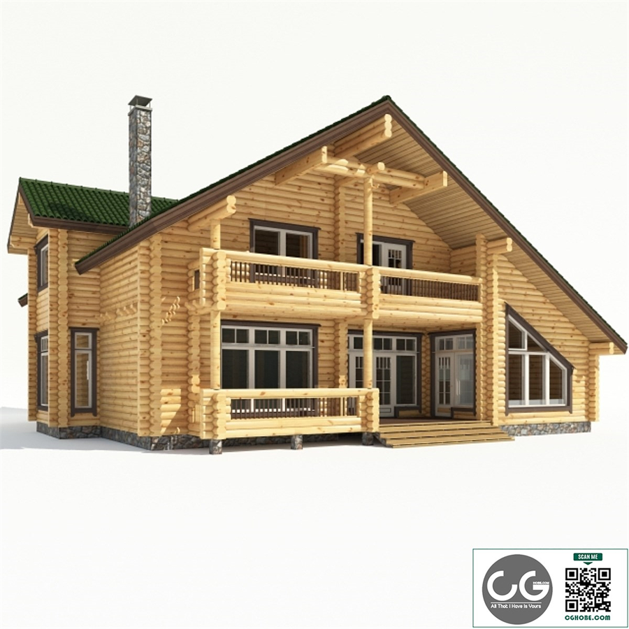 Modern cottage. Log Cabin.