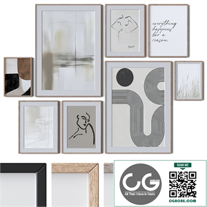 Set of 8 wall paintings 2946