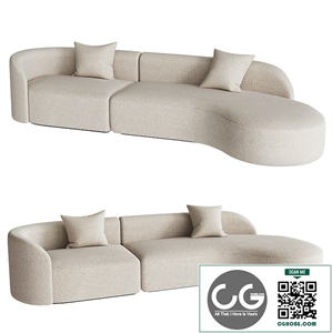 Three-Seat Curved Sofa