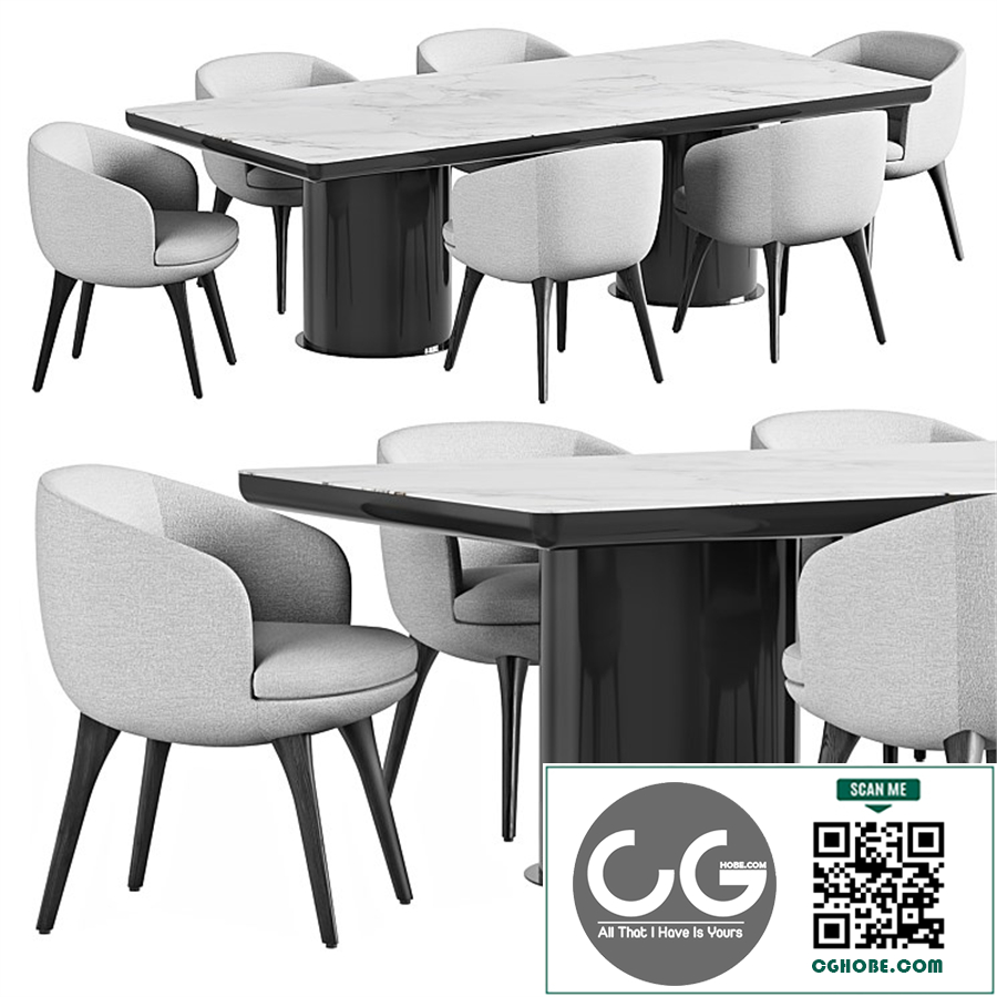 Minotti dining table Brady and chair Raphael