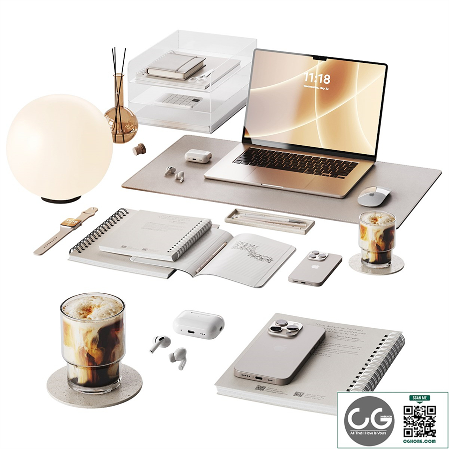 Beige soft decor for the workplace