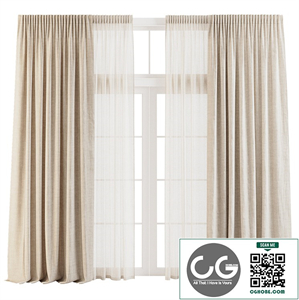Linen Curtains with Tulle