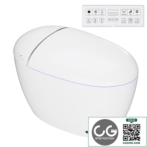 One-Piece Modern White Egg-Shaped Smart Toilet
