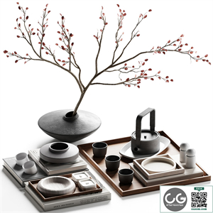 Japandi decorative set 03