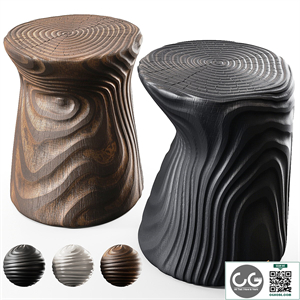 Relief wood stool