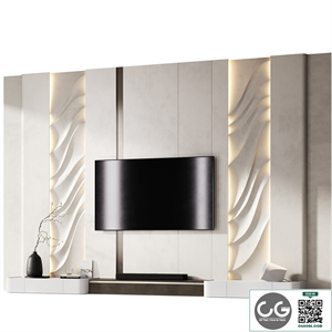 TV wall with soundbar 002