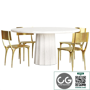 Boscoe Round Dining Table With Oro Gold Chairs