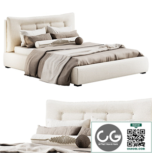 Tipton Ivory Tufted Queen Bed from CB2 