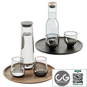 Set of glasses and trays / Set-02