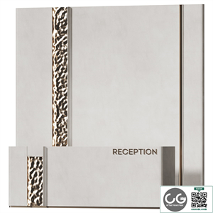 Reception desk with gold metal panels | AV 076