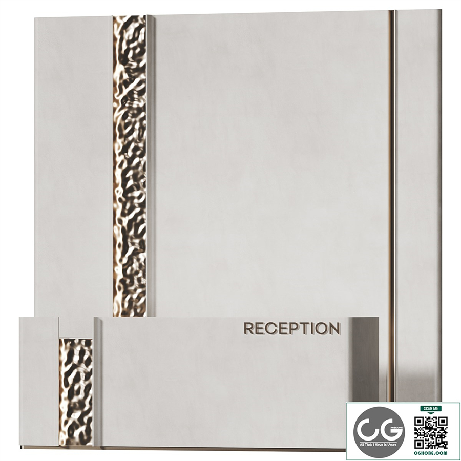 Reception desk with gold metal panels | AV 076