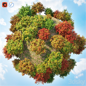 Set autumn bushes 3