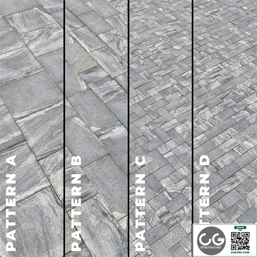 Set of four granite paving textures 7196