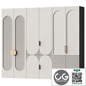 Set of facades for cabinets made of round elements 2