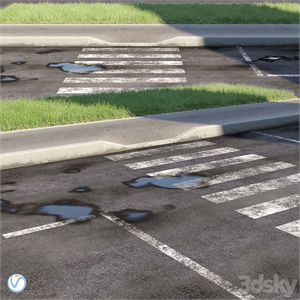 Road, sidewalk, curb, grass 2