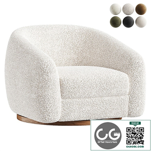 CB2 Laszlo Swivel Chair Hatch Platinum by Ross Cassidy