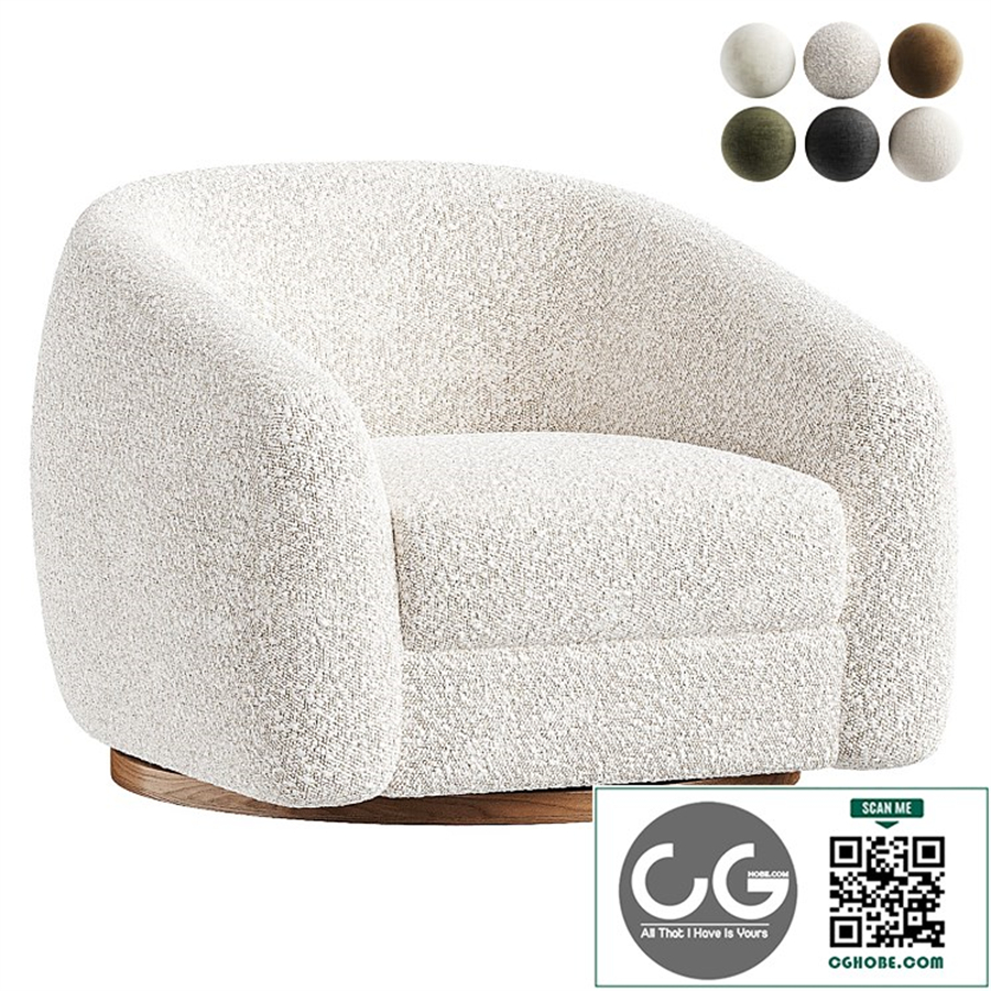 CB2 Laszlo Swivel Chair Hatch Platinum by Ross Cassidy