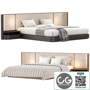 Gianna King Size Natural Walnut Wood Bed Frame