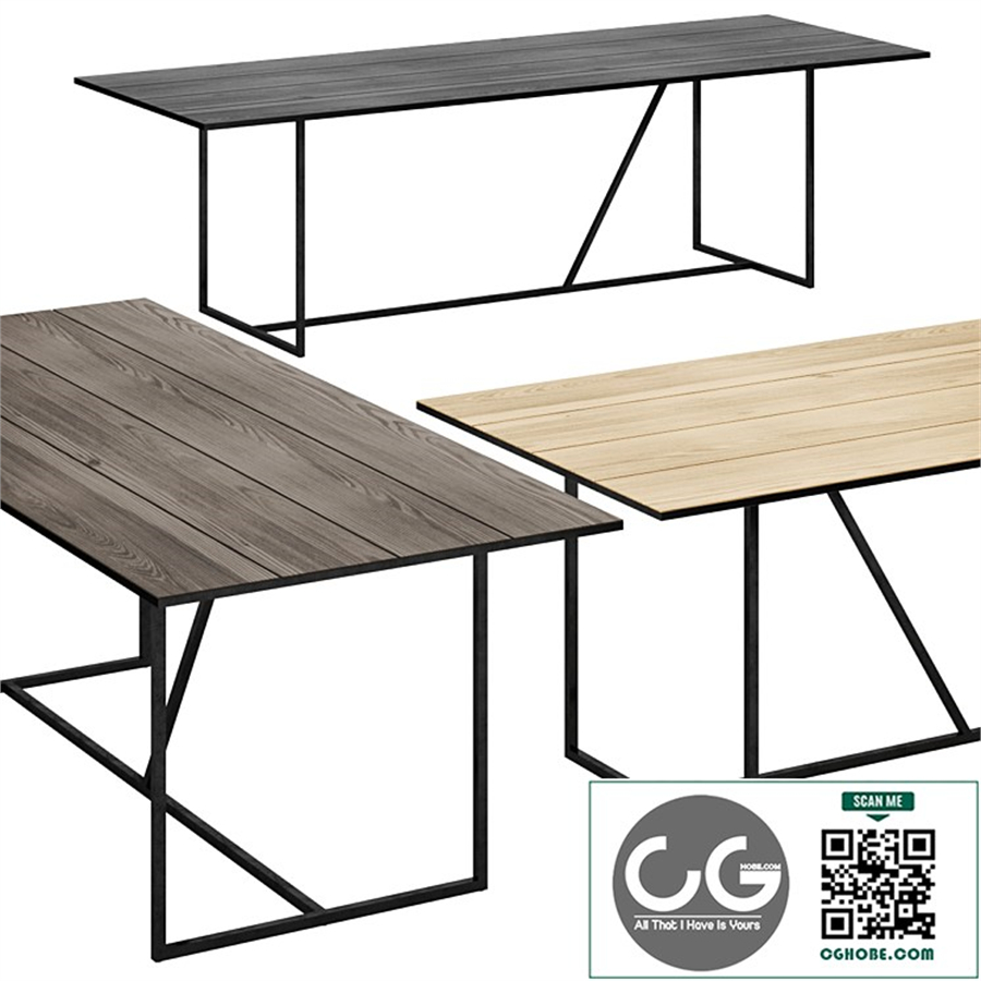Mesa Nero Oak Table By Heerenhuis