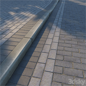 Paving slabs and curb (curb) v2
