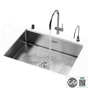 Waterfall Kitchen Sink Nano Stainless 007