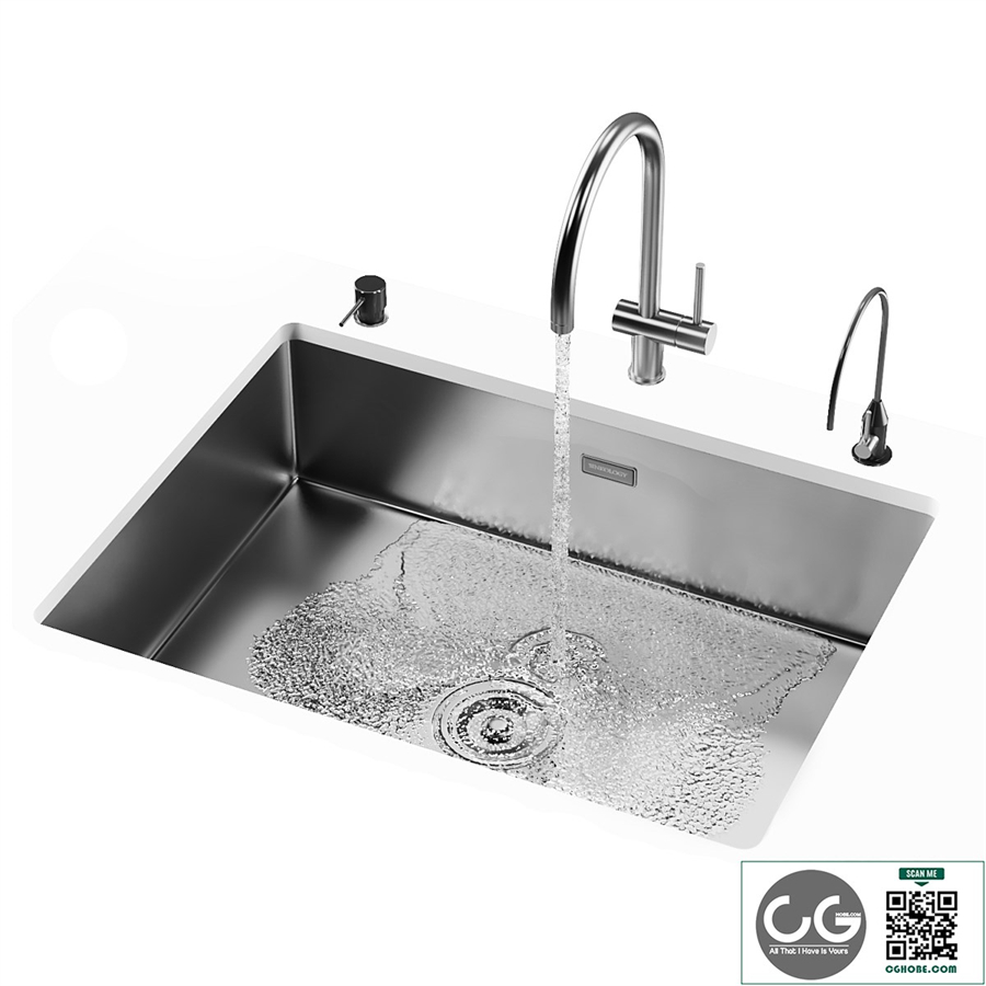 Waterfall Kitchen Sink Nano Stainless 007