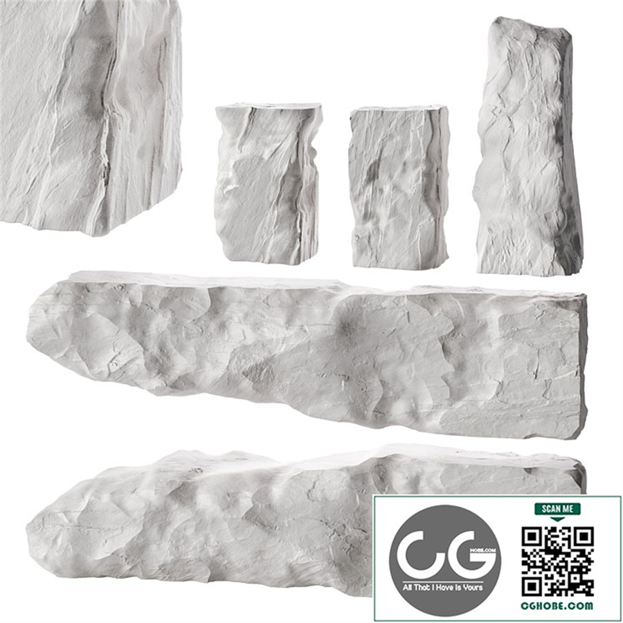 A set of natural rocks and stones for the stand and decor