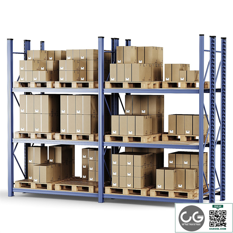 Shelf with boxes