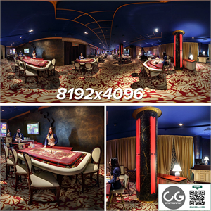 Modern luxury casino with girl croupier