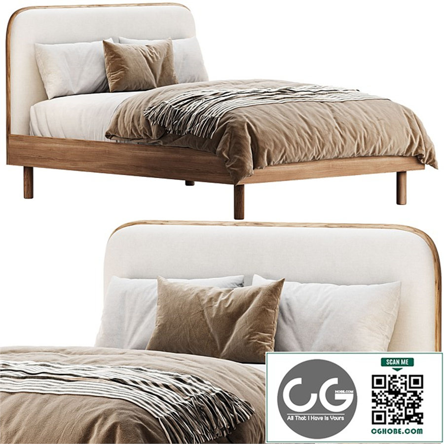 Miles Wood Upholstered Bed by Westelm